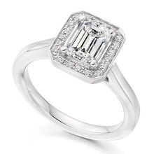 Load image into Gallery viewer, 950 Platinum 0.90 CTW Emerald Diamond Engagement Ring E/VVS - Pobjoy Diamonds