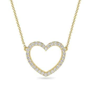 9K Gold 0.15 Carat Diamond Heart Pendant G/Si - Pobjoy Diamonds