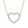 9K Gold 0.15 Carat Diamond Heart Pendant G/Si - Pobjoy Diamonds