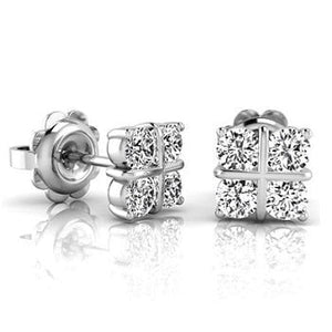 18K Gold 0.25 Carat Cube Diamond Earrings G-H/Si - Pobjoy Diamonds
