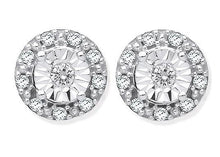Load image into Gallery viewer, 9K White Gold &amp; 0.13 CTW Diamond Stud Earrings