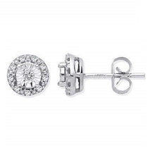 Load image into Gallery viewer, 9K White Gold &amp; 0.13 CTW Diamond Stud Earrings - Pobjoy Diamonds