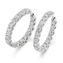 Load image into Gallery viewer, 950 platinum &amp; Claw Set 2.00 CTW Diamond Hoop Earrings-Pobjoy Diamonds