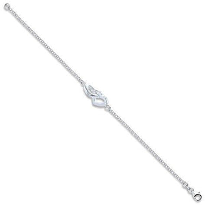 Sterling Silver Twin Heart Ladies Bracelet From Pobjoy Diamonds