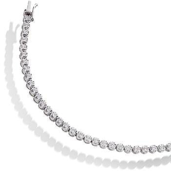 950 Platinum Ladies Round Brilliant Cut 2.00 CTW Diamond Tennis Bracelet - Pobjoy Diamonds