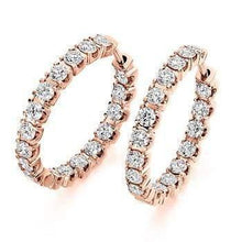 Load image into Gallery viewer, 18K Gold Diamond Hoop Earrings 2.00 Carats