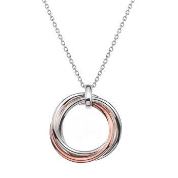 Sterling Silver Twin Hoop Pendant & Necklace - Pobjoy Diamonds