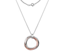 Load image into Gallery viewer, Sterling Silver Twin Hoop Pendant &amp; Necklace - Pobjoy Diamonds