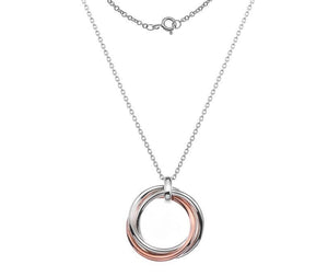 Sterling Silver Twin Hoop Pendant & Necklace - Pobjoy Diamonds