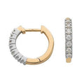9K Yellow Gold 0.25 CTW Diamond Hug Earrings - Pobjoy Diamonds