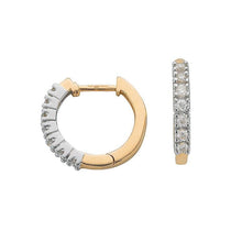 Load image into Gallery viewer, 9K Yellow Gold 0.25 CTW Diamond Hug Earrings - Pobjoy Diamonds