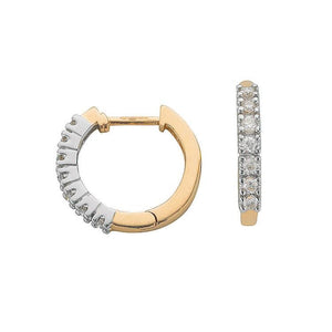 9K Yellow Gold 0.25 CTW Diamond Hug Earrings - Pobjoy Diamonds