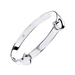Child's Sterling Silver Expandable Twin Heart Bangle - Pobjoy Diamonds