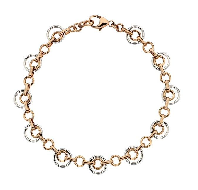 9K Multi Hoop Two Colour Gold Ladies Bracelet