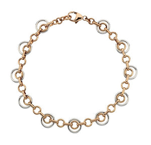 9K Multi Hoop Two Colour Gold Ladies Bracelet