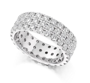 18K White Gold 3.10 CTW Diamond Full Eternity Ring