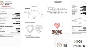 3.99 Carat Fancy Intense Pink Heart Shape Lab Grown Diamond VS2 - Pobjoy Diamonds