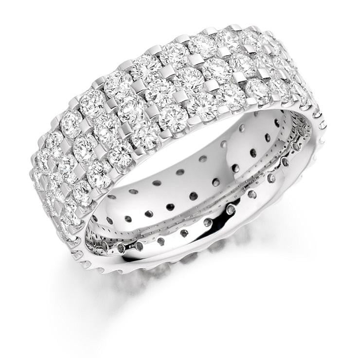 950 Palladium 3.10 CTW Diamond Full Eternity Ring - Pobjoy Diamonds