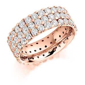18K Rose Gold 3.10 CTW Diamond Full Eternity Ring - Pobjoy Diamonds