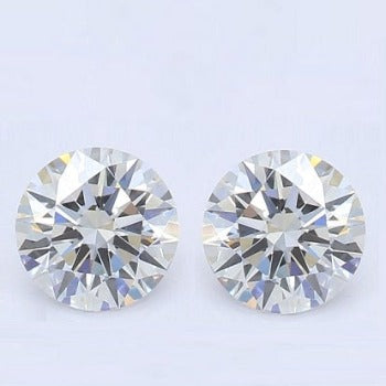 Twin Ethical Lab Round Brilliant Cut Diamonds 0.70 Carat Combined
