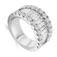 Load image into Gallery viewer, Channel Set Baguette &amp; Round Cut Diamond Half Eternity 3.60 Carat - Pobjoy Diamonds