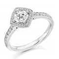 Round Brilliant Cut 0.85 CTW Diamond Halo & Shoulders Engagement Ring G/Si-Verbier - Pobjoy Diamonds