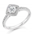 Round Brilliant Cut 0.85 CTW Diamond Halo & Shoulders Engagement Ring F/VS2-Verbier - Pobjoy Diamonds