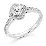 Brilliant Round Cut 0.85 CTW Halo Diamond Engagement Ring G/Si