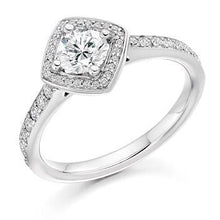 Load image into Gallery viewer, Brilliant Round Cut 0.85 CTW Halo Diamond Engagement Ring G/Si