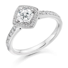 Load image into Gallery viewer, Brilliant Round Cut 0.85 CTW Halo Diamond Engagement Ring F/VS