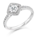 Brilliant Round Cut 0.85 CTW Halo Diamond Engagement Ring G/Si
