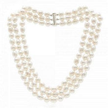 Load image into Gallery viewer, Triple Strand Freshwater Cultured Pearl Necklace &amp; Silver Clasp - Pobjoy Diamonds