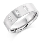 950 Platinum & Baguette Diamond Gents Ring D-E/VS - Pobjoy Diamonds