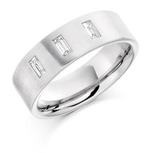 Load image into Gallery viewer, 950 Platinum &amp; Baguette Diamond Gents Ring D-E/VS - Pobjoy Diamonds