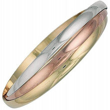 Load image into Gallery viewer, 9K Gold Ladies Russian Three Colour Bangle 24g - Pobjoy Diamonds