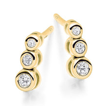 Load image into Gallery viewer, Gold 0.20 Carat Triple Diamond Drop Earrings - Pobjoy Diamonds