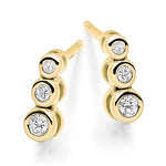 9K Gold 0.20 CTW Triple Diamond Drop Earrings - Pobjoy Diamonds