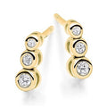 9K Gold 0.20 CTW Triple Diamond Drop Earrings - Pobjoy Diamonds