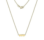 9K Yellow Gold Three Heart Ladies Pendant Necklace - Pobjoy Diamonds