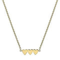 9K Yellow Gold Three Heart Ladies Pendant Necklace - Pobjoy Diamonds
