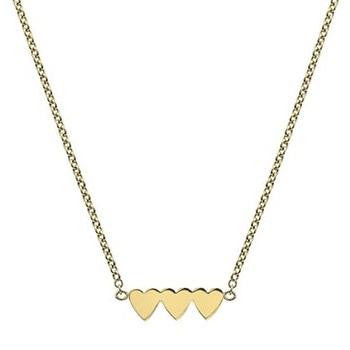 9K Yellow Gold Three Heart Ladies Pendant Necklace - Pobjoy Diamonds