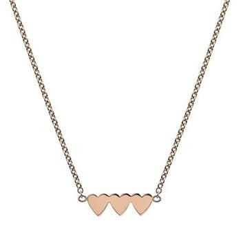 9K Rose Gold Three Heart Ladies Pendant Necklace - Pobjoy Diamonds