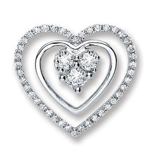 Load image into Gallery viewer, 18K White Gold 0.40 Carat Triple Diamond Heart Pendant
