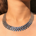 Ladies Chunky Disc Handmade Silver Necklace -Pobjoy
