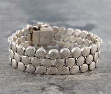 Load image into Gallery viewer, Handmade Medium Chunky Sterling Silver Disc Ladies Bracelet-Pobjoy Diamonds
