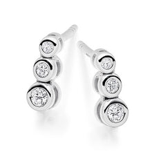 Load image into Gallery viewer, 9K Gold 0.20 CTW Triple Diamond Drop Earrings - Pobjoy Diamonds