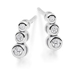 9K Gold 0.20 CTW Triple Diamond Drop Earrings - Pobjoy Diamonds