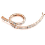 18K Rose Gold Pobjoy Princess Cut Diamond Tennis Bracelet 4.5 CTW