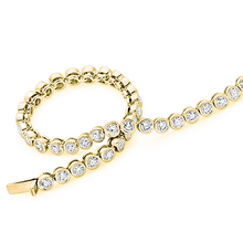 Load image into Gallery viewer, 18K yellow gold diamond tennis bracelet 