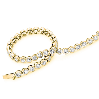 18K yellow gold diamond tennis bracelet 